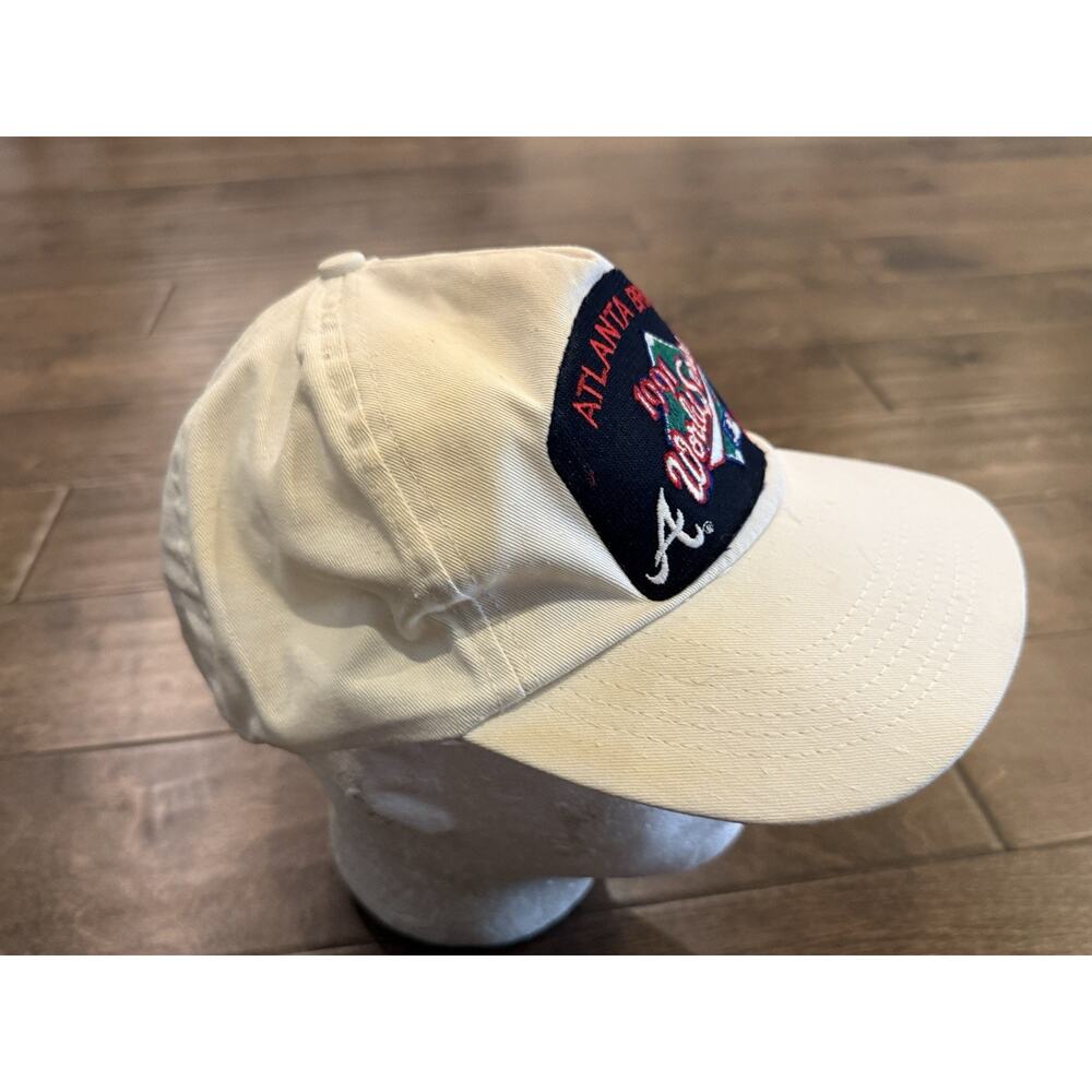 Vintage 90s Universal White Atlanta Braves 1991 World Series SnapBack Hat Cap - Picture 5 of 9